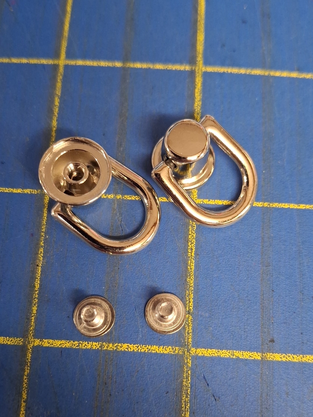 D-ring pull-loop screw-back rivets & ball studs used for handbag purse strap New